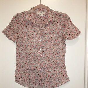 Pink/Multi Floral Print Short Sleeve Shirt